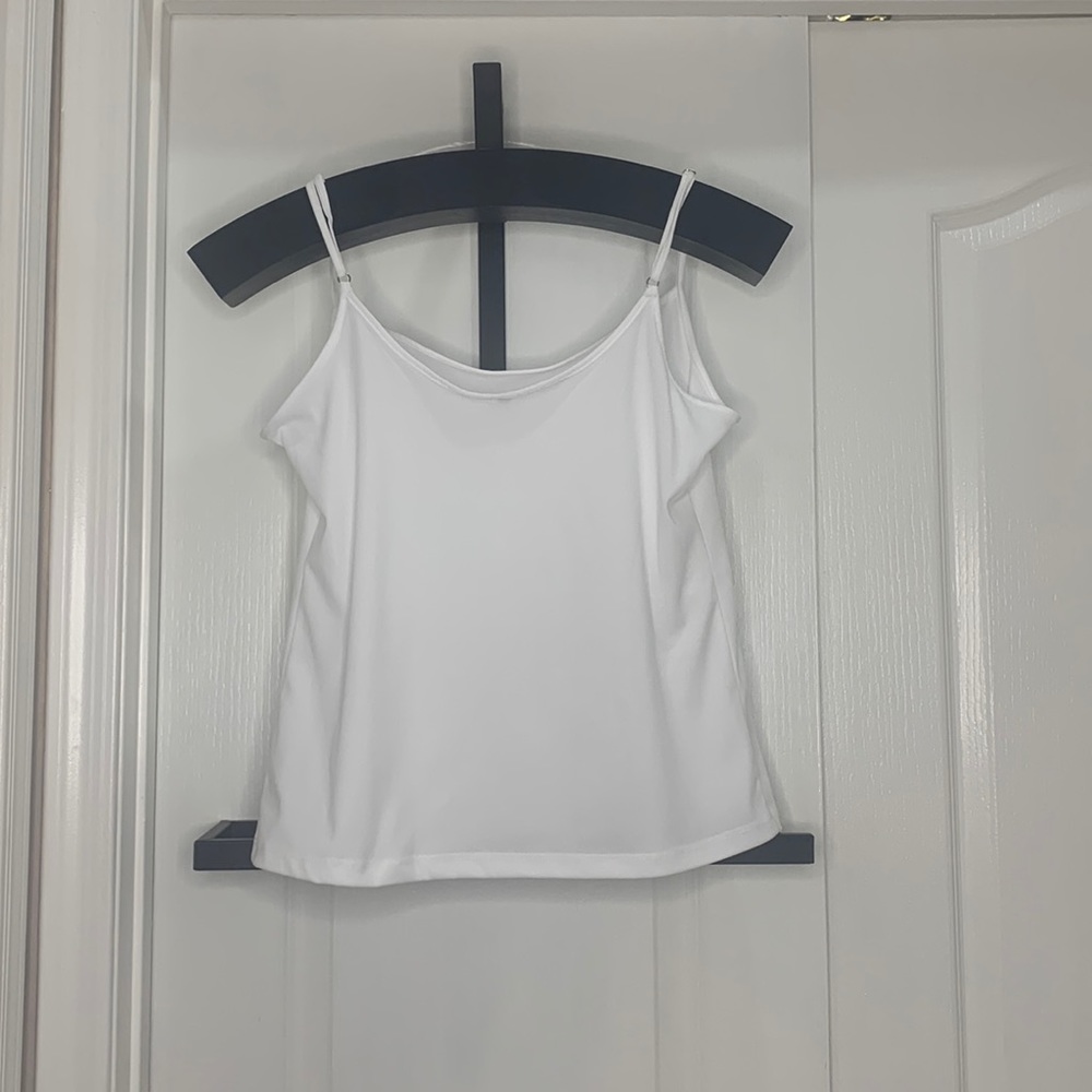 Plain white cami with adjustable straps